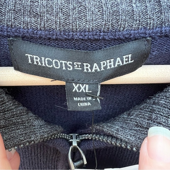 NWT Navy Side Argyle Pull Over Quarter Zip Sweater - Picture 5 of 10